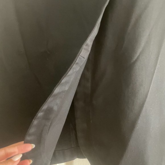 Vintage Yves Saint Laurent Rive Gauche Knee Length Black Wrap Skirt - Picture 3 of 4